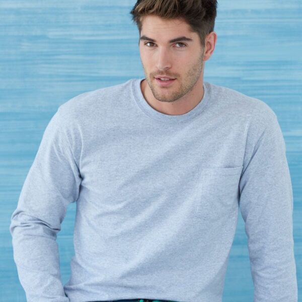 Ultra Cotton Long Sleeve T-Shirt with a Pocket Thumbnail